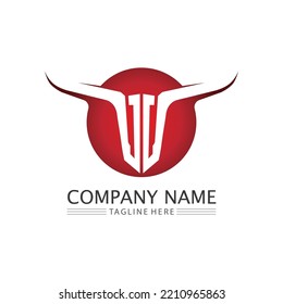 Bull logo and symbols vector template icons app