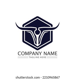 Bull logo and symbols vector template icons app