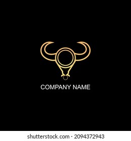 BULL logo template, simple bull logo, bull circle vector