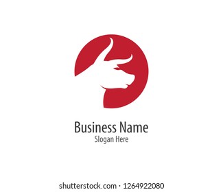 Bull logo template vector icon