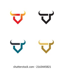 Bull logo template vector icon set