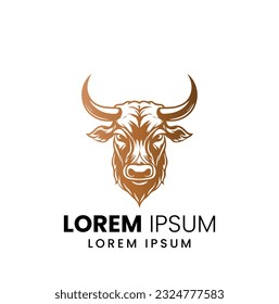 Bull logo template vector symbol. Bull head logo. Abstract stylized cow or bull head with horns icon. Premium logo for steak house, meat restaurant or butchery. Vector of a bull on a white background.