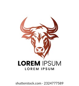 Bull logo template vector symbol. Bull head logo. Abstract stylized cow or bull head with horns icon. Premium logo for steak house, meat restaurant or butchery. Vector of a bull on a white background.