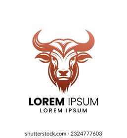 Bull logo template vector symbol. Bull head logo. Abstract stylized cow or bull head with horns icon. Premium logo for steak house, meat restaurant or butchery. Vector of a bull on a white background.