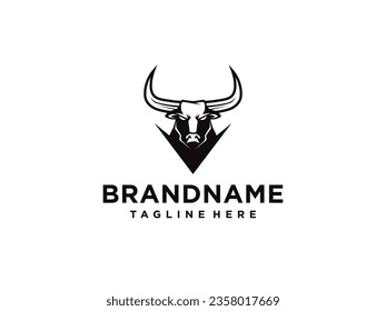 bull logo vector. bull head logo design. bull head mascot logo. horn bull vector