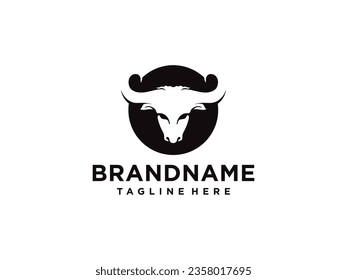 bull logo vector. bull head logo design. bull head mascot logo. horn bull vector