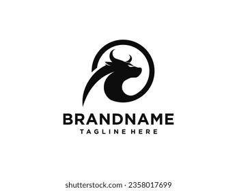 bull logo vector. bull head logo design. bull head mascot logo. horn bull vector