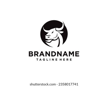 bull logo vector. bull head logo design. bull head mascot logo. horn bull vector