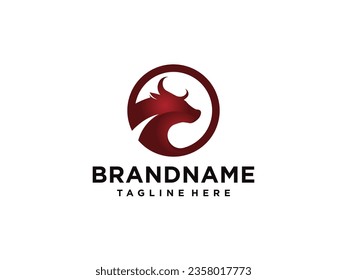 bull logo vector. bull head logo design. bull head mascot logo. horn bull vector