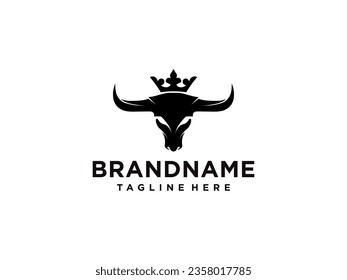 bull logo vector. bull head logo design. bull head mascot logo. horn bull vector