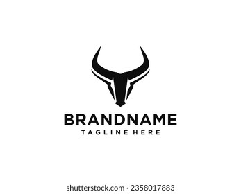 bull logo vector. bull head logo design. bull head mascot logo. horn bull vector