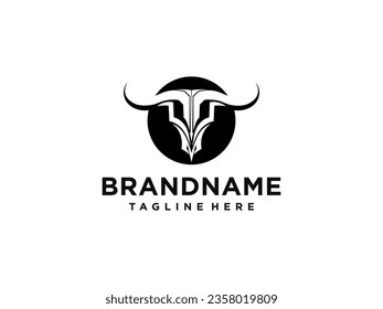 vector de logotipo de toro. inspiración para el diseño del logo de la cabeza de toro