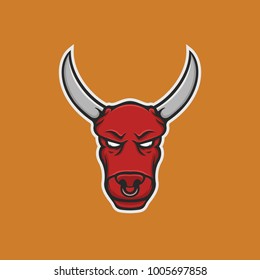 Bull logo vector head sport mascot design illustration emblem sign isolated