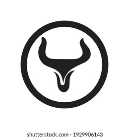 Bull logo vector icon illustration design template