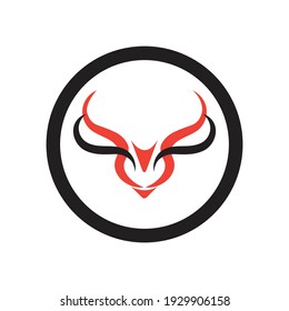 Bull logo vector icon illustration design template