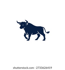 Bull logo vector icon silhouette illustration.