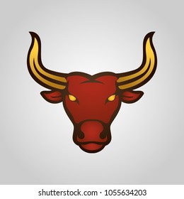 Bull logo, vector illustration.