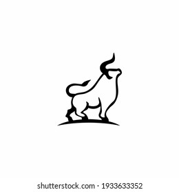 Diseño de ilustración vectorial de logotipo de toro en estilo de contorno