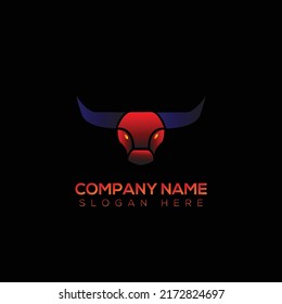 Diseño de ilustración vectorial de logotipo de toro