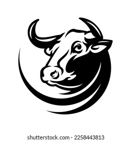 Bull logo vector illustration, Design element for logo, poster, card, banner, emblem, t shirt. Vector illustration