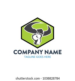 bull logo. vector illustration. editable