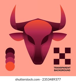 Bull Logo Vector Illustration, Gradation theme.