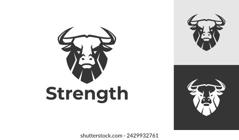 bull logo vector illustration, bull head logo template