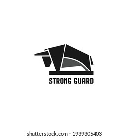 Bull logo vector illustration in monochrome style