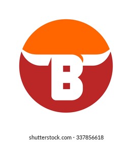 bull logo vector. letter B logo.