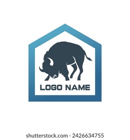 bull logo vector, simple design