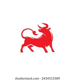 Bull Logo Vector Simple Modern Flat