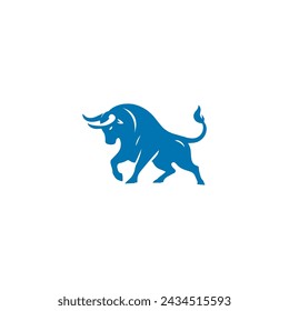 Bull Logo Vector Simple Modern Flat