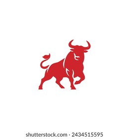 Bull Logo Vector Simple Modern Flat