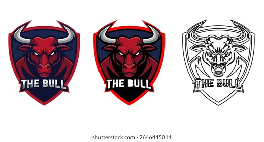 Bull Logo Vector Simple Modern Flat