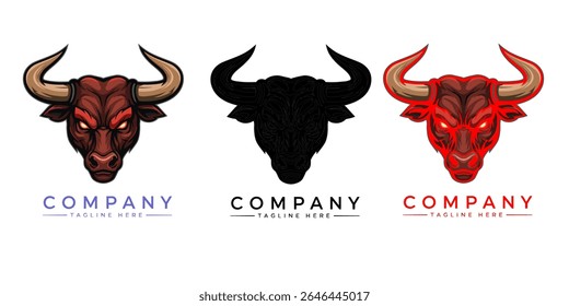 Bull Logo Vector Simple Modern Flat