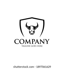 Bull Logo Vector. Stable, farm,Valley,Company, Race logo design.
