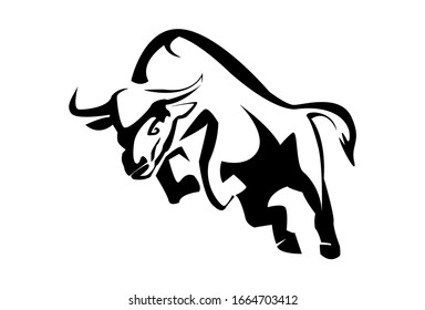 bull logo vector.bull illustration.simple  style design