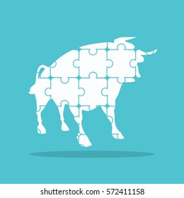 Bull logo for web design background