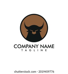 A bull logo with white background