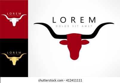 Bull. Long Horn Steer vector logo