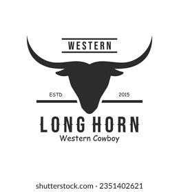 Bull Longhorn Vintage Design. Vector illustration.