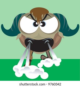  bull looking with anger	
