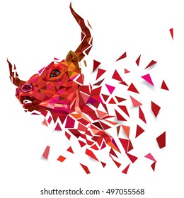 BULL low polygon Geometric vector