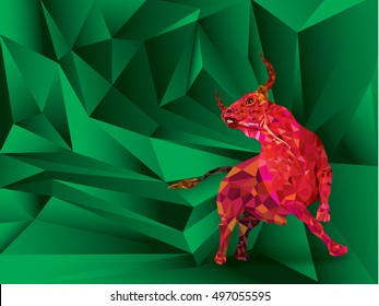 BULL low polygon Geometric vector