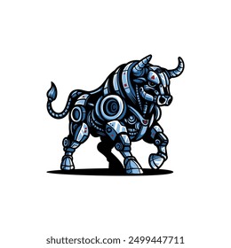 bull machine modern style coloring cartoon illustration design