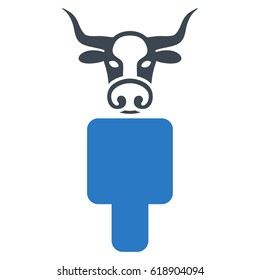 Bull Man flat vector icon. An isolated illustration on a white background.