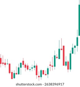 Bull market candlestick chart pattern isolated on transparent background. Trading, forex ,currency, stock market concept