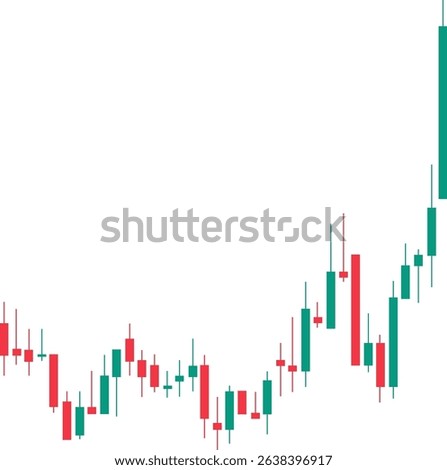 Bull market candlestick chart pattern isolated on transparent background. Trading, forex ,currency, stock market concept