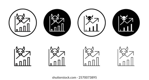 Bull market chart icon Outline vector for web ui