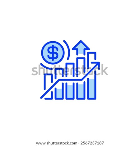 Bull Market Filled Line Icon. linear style sign for mobile concept and web design. Outline vector icon.